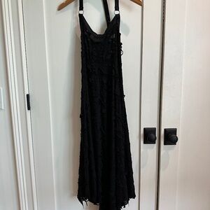 Black Asymmetrical KillStar Halter Maxi Dress, size M